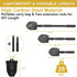 Folding Shovel (24.21'') - Camping Survival Off Road E Tool with Pickaxe, Portable Bag