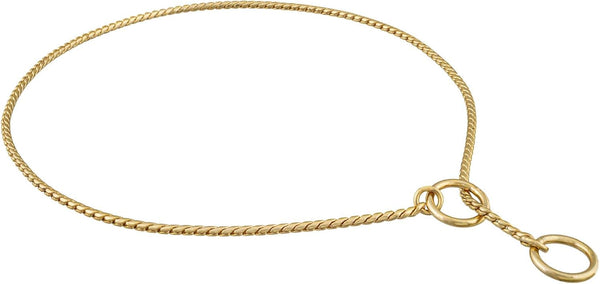 Alvalley Metal Chain Dog Show Collar, Adjustable for Toy, Small, Medium, Large, and Extra Large Dogs (Gold, 20", 2.4mm