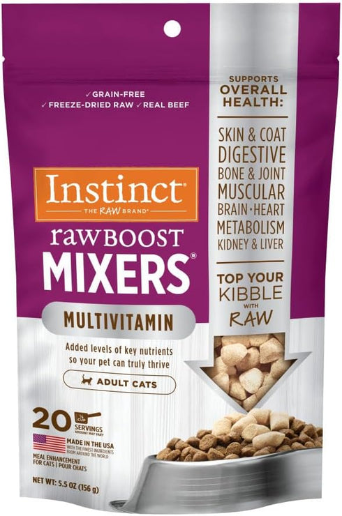 Instinct Raw Boost Mixers Freeze Dried Raw Cat Food Topper, Grain Free with Functional Ingredients, 5.5 oz.