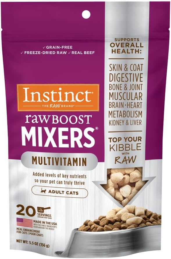 Instinct Raw Boost Mixers Freeze Dried Raw Cat Food Topper, Grain Free with Functional Ingredients, 5.5 oz.