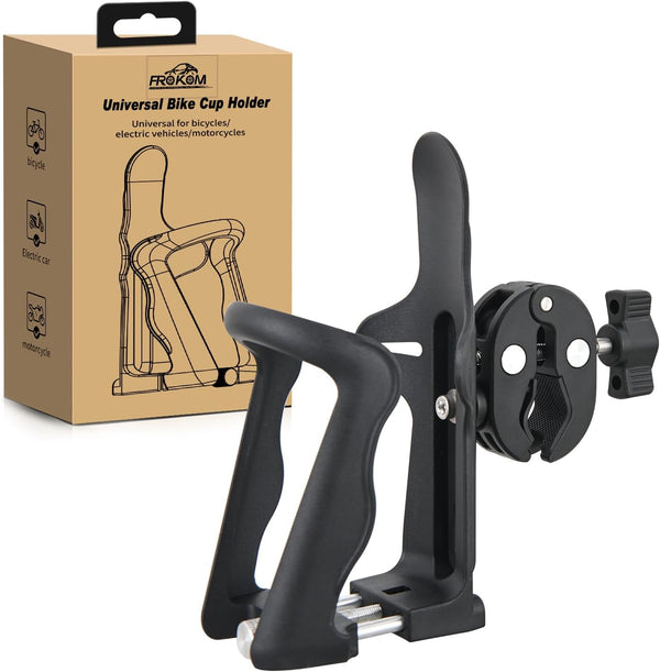 Frokom Motorcycle Cup Holder, Adjustable Bike Water Bottle Holder for 1.95”- 2.75” Handlebar, Universal Size