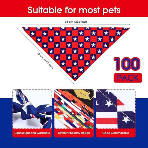 Generic 100 Pieces Holiday Dog Bandanas Halloween Thanksgiving Christmas New Year Bandanas for Dogs Autumn Fall Dog