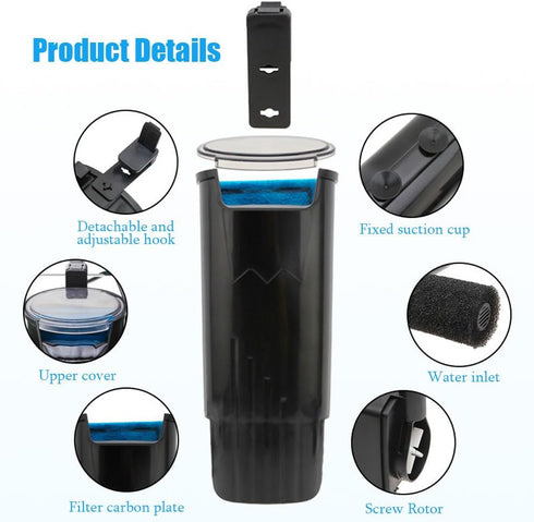 Aquarium Internal Filter for Turtle Tanks, Low Level Waterfall Fish Tank Filter, Suitable for 5 to 40 Gallon