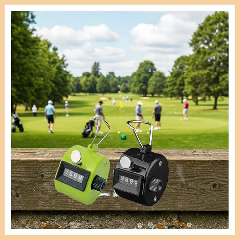 White Deer Hand Tally Counter - 4 Digit Number Dual Clicker for Golf and Convenient Use