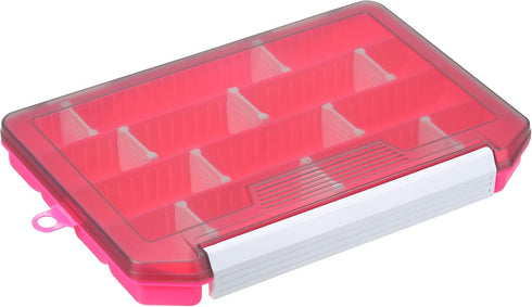 PATIKIL Pink Waterproof Fishing Lure Box, Plastic Tackle Accessory Storage Organizer Container