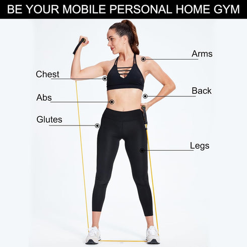 Resistance Bands with Handles - Adjustable Length Workout Bands with Door Anchors for Training and Therapy