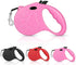 Retractable Dog Leash, 16ft Walking Leash for Small Dogs up to 77lbs, Non-Slip Handle - Pink