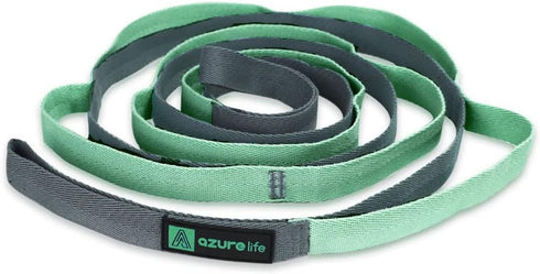 Premium Durable Cotton Stretch Strap with 10or12 Loops, Non-Elastic Yoga Strap for Stretching, Multi-Loop Fitness Stretch Band for Physical Therapy, Yoga, Pilates&Dance