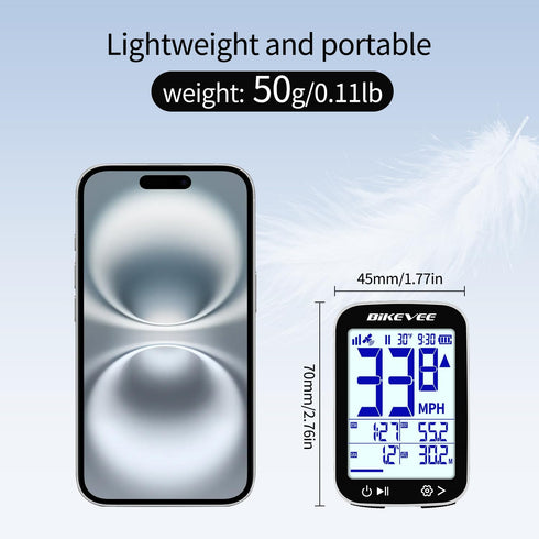 2.4" Bike Speedometer GPS Wireless Cycling Computer Auto Start/Stop, Auto Backlight, Waterproof Bicycle Odometer MPH