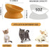 Elevated Tilted Cat Food Bowls - Ceramic Whisker Friendly, Anti Vomit, Raised Bowl for Food and Water (Yellow)