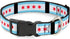 Buckle-Down Plastic Clip Collar, Chicago Flags/Black, 1" Wide, Fits 11-17" Neck, Medium