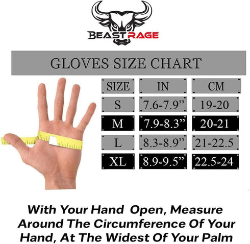 BEAST RAGE Workout Gloves for Men & Women - Fingerless Gym Gloves with Palm Protection, Breathable & Lightweight