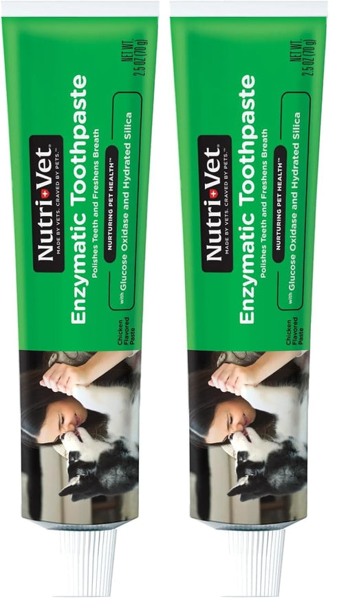 Nutri-Vet Enzymatic Dog Toothpaste, Plaque Remover for Teeth, Dog Breath Freshener, Tooth