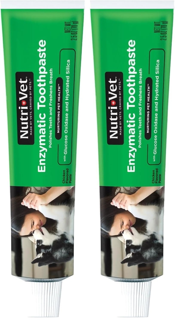 Nutri-Vet Enzymatic Dog Toothpaste, Plaque Remover for Teeth, Dog Breath Freshener, Tooth