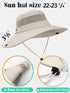 Sun Hat for Women with Ponytail Hole, UPF50+ Waterproof Beach Bucket Safari Hiking Hat
