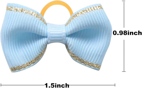 YAKA 40pcs Hot Cute Small Dog Hair Bows - 20 Pairs with Rubber Bands, Pet Grooming Accessories
