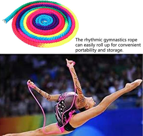 Gymnastics Sports Rope, 2.8m Arts Training Jumps Rope, Rhythmic Gymnastics Equipment, Solid Colorful Rope