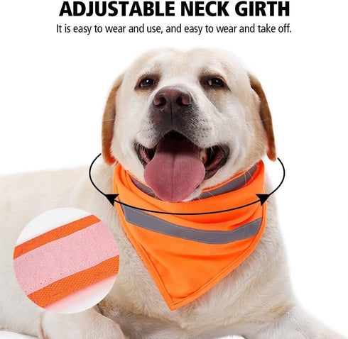 Adjustable High Visibility Dog Scarf - Reflective Towel Bib for Outdoor Adventures
