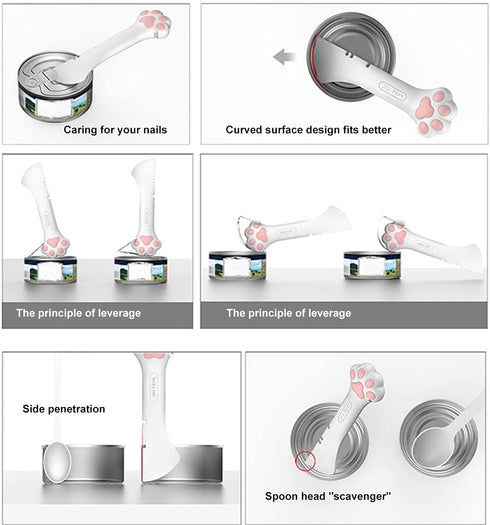 mwellewm 6Pcs Pet Food Can Supplies Set, 2Pcs Universal Silicone Can Covers, Mini Spatula, Dog Spoons for Feeding