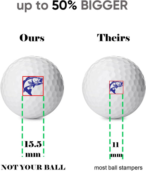 QUBI Golf Ball Stamp - Reusable Self-Inking Marker to Identify Golf Balls, Golf Gift Accessories for Men Women