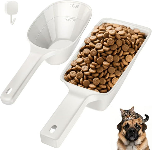 2 PACK,2 Food Scoop Cup Capacity Dog Food Scoop With Measuring Lines For Dog, Puppy and Cat Coffee Bean Scoop, Flour