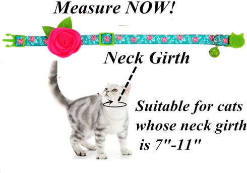 Spring Cat Collar, Floral Kitten Collar Breakaway, Flower Dog Collar for Small Female Dogs