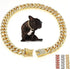 Gold Dog Collar for Large Dogs, Bling Necklace Glitter Rhinestone Sparkly Jewelry Diamond Metal Cuban Link Collars, 24