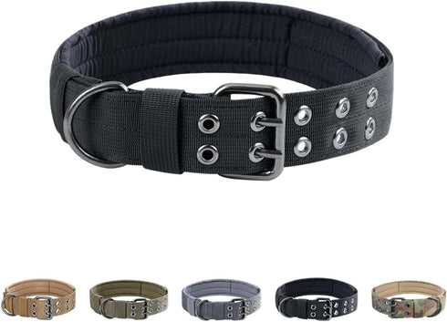 EXCELLENT ELITE SPANKER Adjustable Military Dog Collar, 1.5" Width, Metal D Ring & Buckle for Medium Large Dogs