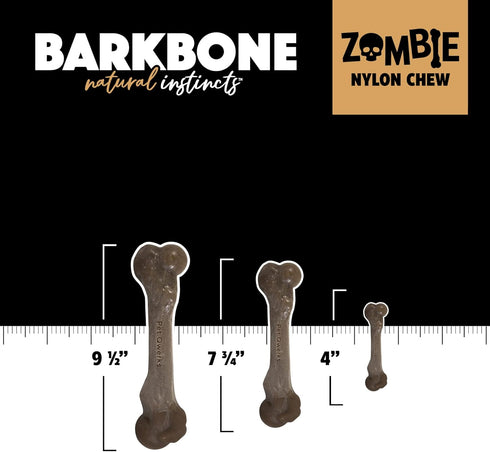Pet Qwerks Zombie BarkBone, Nylon Dog Bone for Moderate Chewers, Bacon Flavor, 4"