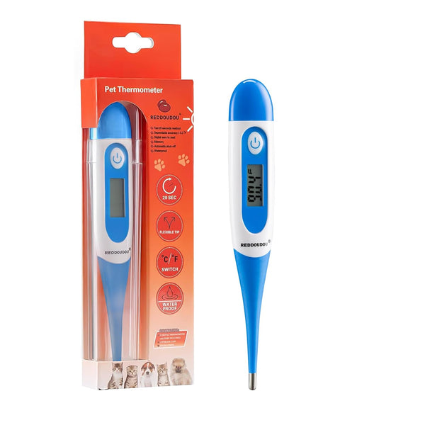 Digital Pet Thermometer for Accurate Fever Detection, Suitable for Cats/Dogs/Horse/Veterinarian, Waterproof Pet