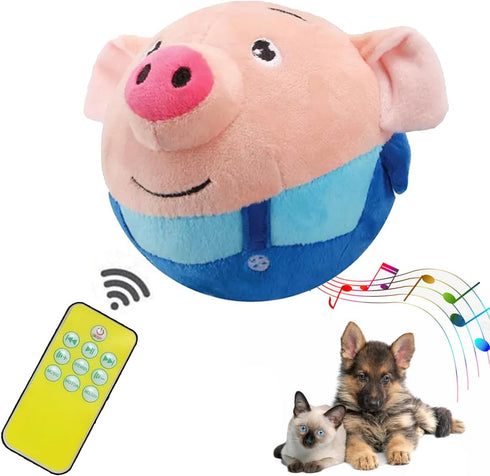 Panup Plush Toy - Interactive Talking and Singing Dog Toy, Cute Blue Pig Plush for Cats and Dogs