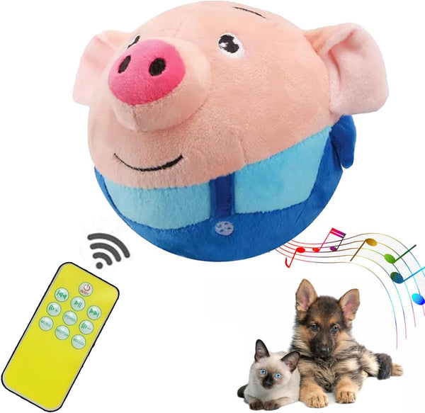 Panup Plush Toy - Interactive Talking and Singing Dog Toy, Cute Blue Pig Plush for Cats and Dogs