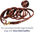 Braided Leather Dog Leash 10 Foot - Full Grain Heavy Duty for Large Medium Small Dogs, 10 Ft Soft Leather Lead