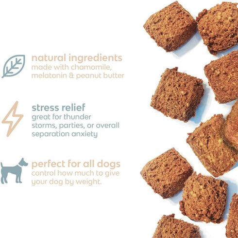 CHILL Bites Calming Dog Treats for Relaxation, Valerian Root, Sweet Potato & Melatonin for Dogs, Reduces Anxiety