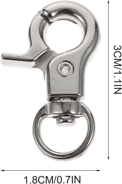 10pcs Stainless Steel Pet Birds Cage Metal Hook Clip, Iron Door Buckle Lock for Bird Cage (Silver)