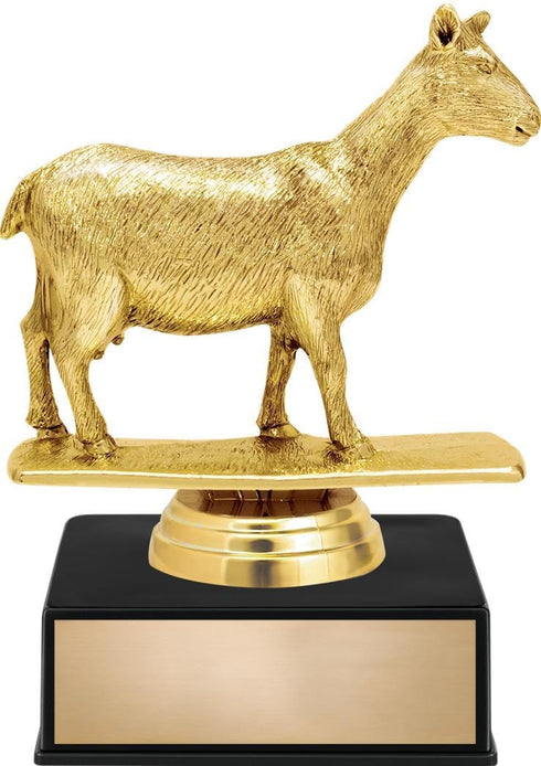 5.5" Gold Goat Dairy County Fair Award with Black Base
