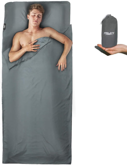 Frelaxy Sleeping Bag Liner, XL Travel Sheet for Backpacking, Comfy & Easy Care, Full-Length Zipper