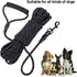 Vivifying Long Dog Leash, 20ft Reflective Training Leash for Outside, Soft Handle for Beach and Swimming (Black)