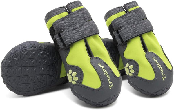 Truelove Dog Boots, Waterproof Pet Shoes with Reflective Straps for Paw Protectors, Small Medium Large Dog Outdoor
