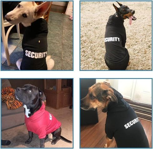 BINGPET Security Dog Hoodies, Puppy Sweater Cold Weather Coats, Soft Brushed Fleece Pet Clothes for Dog Cat