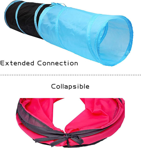 iCAGY 20" Pack 8 Foldable Spiral Cat Tunnel - Indoor Toy for Small Cats, Kittens, and Rabbits - Tube for Interactive