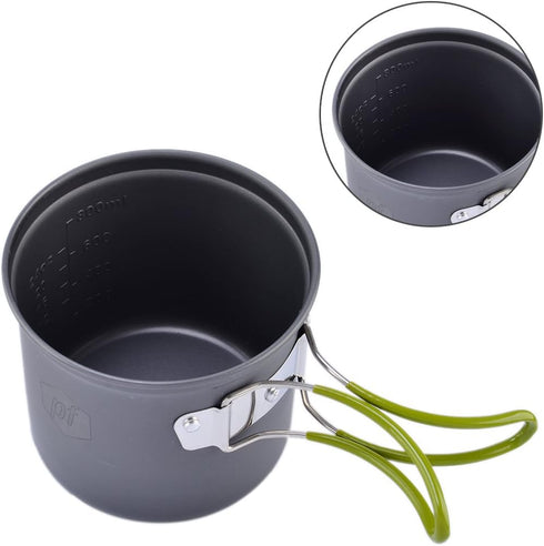 Petforu Outdoor Camping Stove Cookware Set, Hiking, Backpacking, Picnic, Piezo Ignition