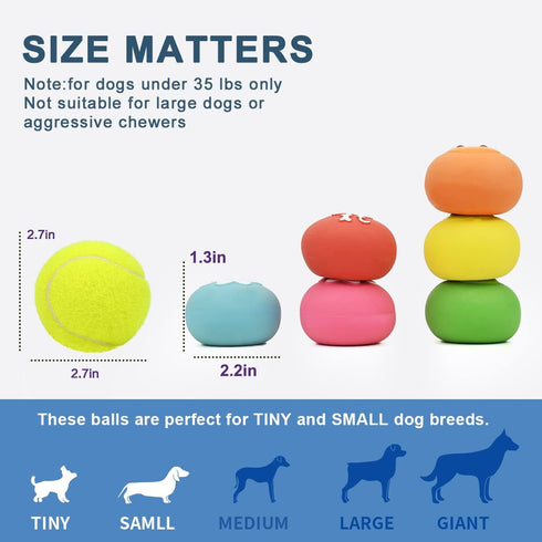 Squeaky Dog Toys, Soft Latex Rubber Ball for Small Dogs, Cute Bounce Squeak Toys with Funny Face