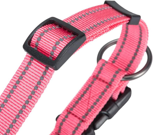 EXCELLENT ELITE SPANKER Reflective Dog Collar, Classic Breathable Nylon Adjustable Pet Collar for Small Medium Large