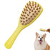 Pet Silicone Shampoo Brush for Dogs & Cats, Washing Brush with Handle for Bathing, Massaging, Hair Removal (Yellow)
