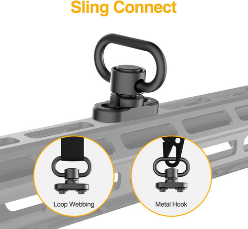 Two Point Sling Swivel, 1.25 inch Heavy Duty QD Sling Swivels (2 Sets)