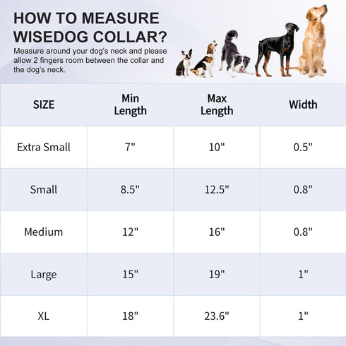 Wisedog Waterproof Dog Collar: Multiple Adjust 7" to 23.6", Soft Rubber Coated Webbing, Easy to Clean, for Small Medium Large Dogs (XS|7"-10" × 1/2 in, Rose Violet)