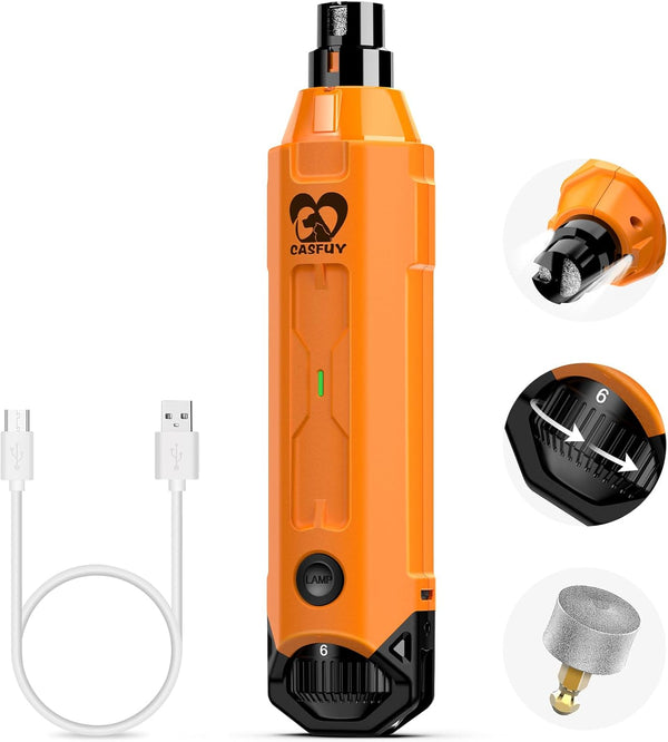 Casfuy 6-Speed Dog Nail Grinder - Newest Enhanced Pet Nail Grinder Super