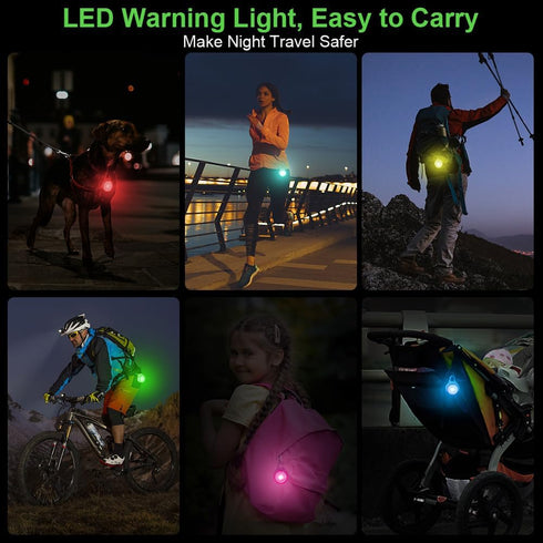 AUAUY LED Dog Collar Light - 4 Modes USB Rechargeable, IP68 Waterproof Pet Collar Light for Running Jogging Walking