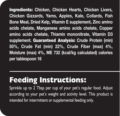 Fresh Is Best Tasty Trimmings Freeze Dried Raw Meal Topper for Dogs & Cats, Chicken, 6 Ounces